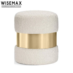 WISEMAX FURNITURE meubles de salon canapés ottoman luxe laine d'agneau fourrure lit bout tabouret petit rond <span class=keywords><strong>coiffeuse</strong></span> tabouret - Product Image 6