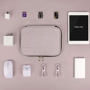 Travel Large Portable <strong>Electronics</strong> Accessories Cases Digital Usb Charger <strong>Cord</strong> Gadget Storage Bag Pu Leather Cable <strong>Organizer</strong> - Product Image 6