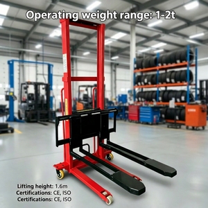 Apilador de carga automática portátil <span class=keywords><strong>Elevador</strong></span> <span class=keywords><strong>elevador</strong></span> eléctrico <span class=keywords><strong>Transpaleta</strong></span> con accesorio de neumático de carretilla elevadora y operación de pie - Product Image 1