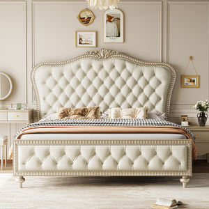 Lit King Size de Luxe Français Élégant 2025, Design Moderne Réglable, Lit de Mariage Doux en Bois et Tissu, Canapé-Lit - Product Image 4