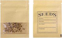 Sachets refermables personnalisés en papier kraft brun pour graines, petites enveloppes transparentes pour échantillons