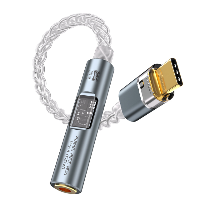 32/384 USB Type C to 3.5mm DAC Audio Dongle Adapter CX31993 High Quality New Headphone Cable for Android Laptop Tablet Gray