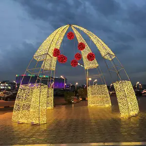 Novo Design comercial ao ar livre grande Natal luz arco evento decoração
