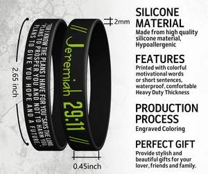 Özelleştirilmiş meme kanseri farkındalık bilezikler/pembe şerit aktivite kauçuk bileklik - Product Image 4