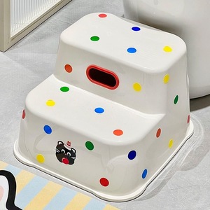 Kids Bath <b>Step</b> <b>Stool</b> With Polka Dots And Cartoon Design For Toilet Use - Product Image 3