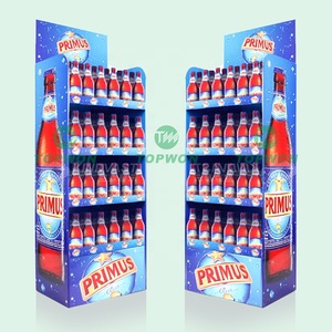 Custom Cardboard Retail Beverage Snacks Floor Display Stand Customized Juice Wine Water Bottle <strong>Drink</strong> Display <strong>Rack</strong> - Product Image 1
