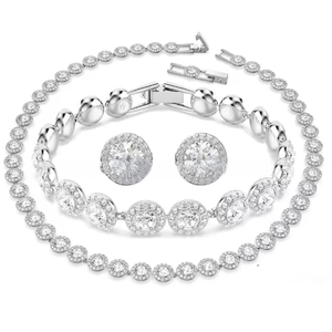 Trend Fine Jewelry Charm Armband Halskette Ohrringe Zirkonia Runde Kristall Diamant Tennis Armbänder Schmuck Set für Frauen - Product Image 2