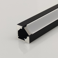 Profilé d'angle LED T5 en aluminium anodisé W10xH10mm, lumineux oblique, pour décoration de meuble/armoire 14mm