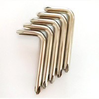# 2 tournevis cruciformes à double tête en L, angle droit, qualité industrielle, manche en acier, acier au carbone, 6 mm