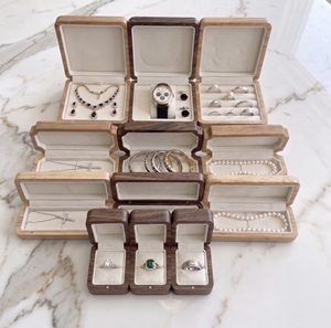Wood Jewelry Display Case Luxury Jewelry Display Organizer Rectangle Elegant Bracelet Storage Lids Solid Pattern Gift <b>Box</b> - Product Image 5