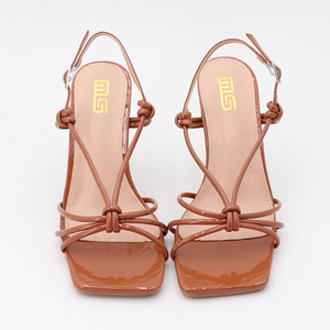 Escarpins à talons hauts et fins pour femmes, sandales à lanières croisées et à talons carrés pour dames, taille Plus 35-42 - Product Image 6