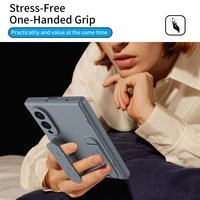 Étui de protection intégrale à 360° avec support à charnière élastique pour Samsung Z Fold 8 Ultra / 8 7 6 5 4 3 + Coque pliable en verre trempé