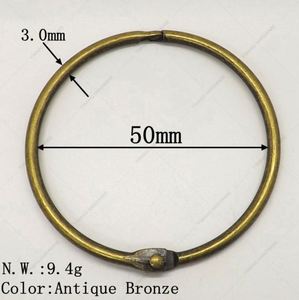 YIWANG Bronze Metal Loose Leaf Binding <b>Ring</b> 2 Inch Book <b>Rings</b> for Notebook Binding - Product Image 3