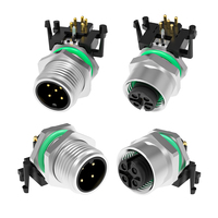 Conector de Panel Angulado Macho y Hembra Westsaim M12 con Código A/B/D/X/Y, Conector de Montaje en Panel de 4/5/6/8/12/17 Pines con Blindaje de Tierra