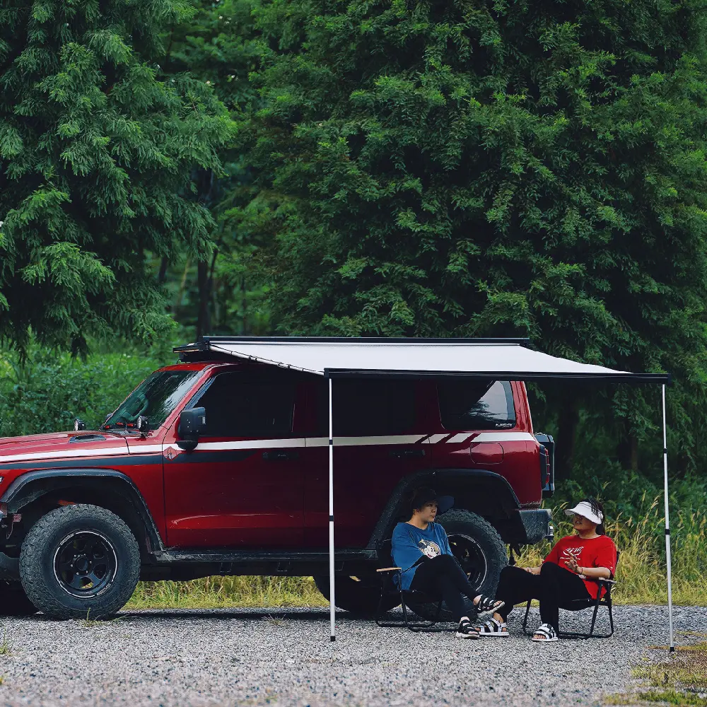 Awnlux Custom חיצוני מכירה לוהטת מתקפל קמפינג רכב 4x4 רכב 4wd נשלף צד סוכך אוהל לרכב גג חופה עם led