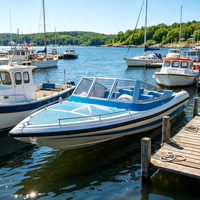 Bateau ouvert en fibre de verre pour 6 passagers avec moteur hors-bord à essence 4,68 m Yacht de sport de luxe pour la pêche et les excursions