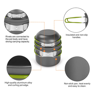 Kongbo-<span class=keywords><strong>Kit</strong></span> de cuisine légère pour <span class=keywords><strong>camping</strong></span>, 16 pièces, mini-poêle avec 2 tasses, fourchette et cuillère, pour randonnée en plein air, pique-nique - Product Image 5