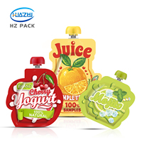 Pochette Doypack sans BPA de qualité alimentaire 100 ml pour purée de fruits avec bec verseur et bouchon champignon, idéale pour jus de fruits, lait et yaourt pour bébés