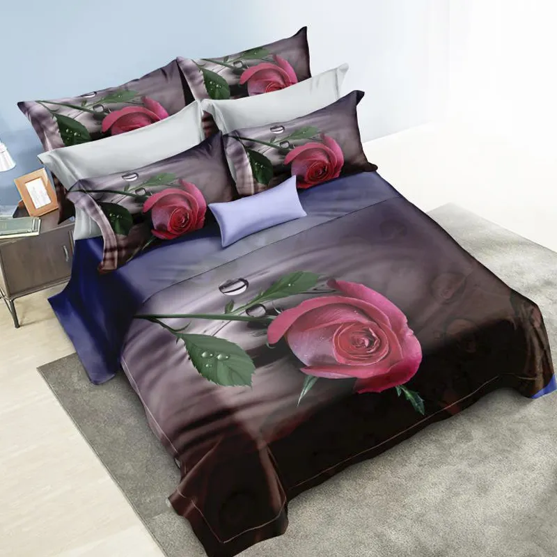 Best Selling Digital Print Comforter Duvet Cover Set 3D Satin Cheap Sheets Cover Bed Sheet Manufacturers Luxury Bedding Sets