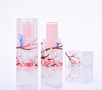 Tube de brillant à lèvres en plastique portable et mignon bouteille grasse et ronde avec rouge à lèvres transparent pour