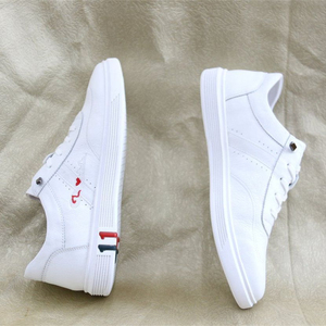 Última moda Casual ocio al aire libre zapatilla <span class=keywords><strong>de</strong></span> <span class=keywords><strong>deporte</strong></span> uso diario hombres zapato <span class=keywords><strong>de</strong></span> cuero blanco - Product Image 4