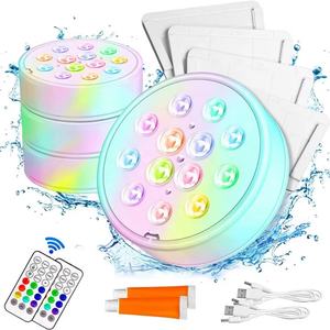 Lampes LED submersibles étanches IP68 rechargeables par USB avec télécommande RF, super lumineuses pour la plongée - Product Image 2