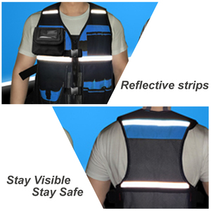 เสื้อกั๊กช่างไฟฟ้า, เสื้อกั๊กทำงานสะท้อนแสงพร้อมสายรัดปรับได้, เสื้อกั๊กใส่เครื่องมือสำหรับงานไฟฟ้า, ช่างไม้, ก่อสร้าง - Product Image 6