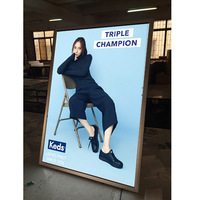 Boîte à lumière LED en aluminium noir 27x40, montage mural pour publicité de console de cinéma, cadre d'affichage