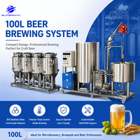 Système de brasserie artisanale 100L en acier inoxydable avec équipement de brassage conforme aux normes UL ASME pour restaurant, pub, microbrasserie