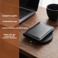 Traceur GPS Air Tag pour le rangement de portefeuilles et cartes d'identité, dispositif anti-perte compatible iOS avec recharge sans fil et autonomie ultra-longue