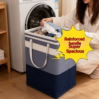 Panier à linge avec poignées, grande capacité, pliable, en coton et lin, boîte de rangement pour salle de bain, chambre à coucher, dortoir, style moderne minimaliste