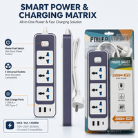 Multiprise universelle 3 voies avec double port USB Type C et interrupteur principal, idéale pour appartement, directement de l'usine OEM