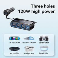 Charge rapide 3.0 Type C chargeur de voiture prise de convertisseur d'allume-cigare à 3 ports avec séparateur 12-24v pour prises de courant