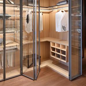 Gran oferta, armario de cristal de aluminio LED para dormitorio de lujo, cama Loft moderna con armario, sala de estar, armarios de joyería, exhibición al por mayor - Product Image 3