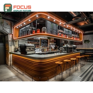 เคาน์เตอร์บริการกาแฟพรีเมียม ชั้นวางเครื่องชงกาแฟ โซนทำงานบาริสต้า แผงสีขาว เคาน์เตอร์คาเฟ่ - Product Image 6