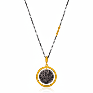Colgante de medallón con diseño de letras Vintage de oro de 22K, joyería de plata 925 hecha a mano turca, venta al por mayor - Product Image 2