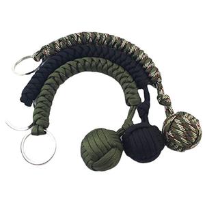 Équipement de défense pratique pour l'extérieur, Cordelette de défense tressée en paracorde avec noyau en acier, type Monkey Fist - Product Image 1