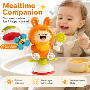Jouet <span class=keywords><strong>d</strong></span>'alimentation pour bébé, activité de table avec ventouse puissante, expressions amusantes changeantes, cadeau éducatif pour les tout-petits - Product Image 1