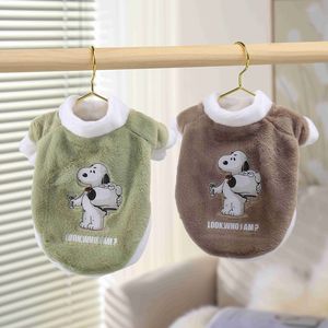 Sudadera con Capucha de Felpa para Perros con Diseño de Snoopy en Colores Morandi, Cálida y con Diseño de Dibujos Animados para Otoño e Invierno - Product Image 3