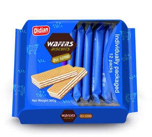 Vente en gros de biscuits gaufrettes au fromage Collations croustillantes rectangulaires Saveurs de chocolat à la crème Boîte d'emballage Halal approuvé - Product Image 3