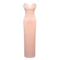Robe longue d'été moulante à col halter, brodée de perles, design coquille européenne et américaine de haute qualité