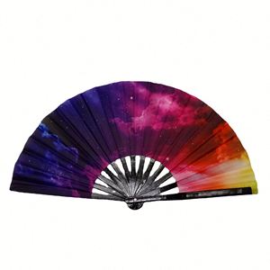 <b>Large</b> Black Wooden Folding Hand <b>Fan</b> Custom Printed Personalized Decoration DIY Party Traditional Craft Souvenir - Product Image 6