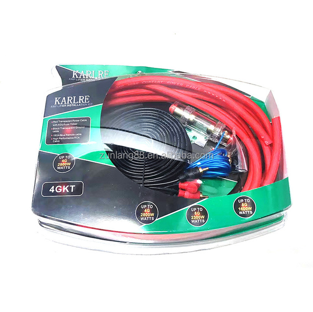 Best Price Car Audio Subwoofer Wire Cable Set 4 GA Power Cable RCA Car Amplifier Cable