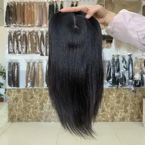 Uniwigs supplier wholesale 100% silky straight remy human hair low density silk top clip in hair topper