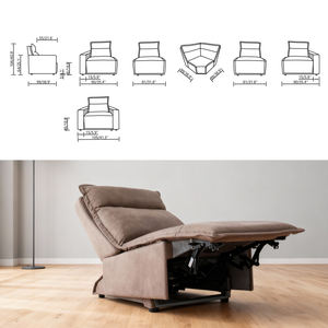 <span class=keywords><strong>Fauteuil</strong></span> inclinable électrique en cuir, pivotant, surdimensionné, réglable en hauteur, avec massage, poche latérale et port USB, idéal pour les chambres - Product Image 3