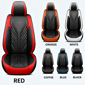 Xiangta logotipo personalizado conjunto completo Universal 5 asientos de cuero de lujo Universal múltiples <span class=keywords><strong>colores</strong></span> fundas de asiento de coche Protector de asiento - Product Image 2