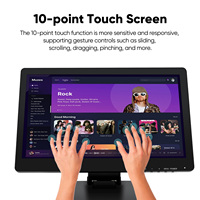 Monitor POS Sentuh Kapasitif 10-Titik FHD 1920*1080 15,6 inci Kelas Komersial, Tahan Air IP65, untuk Penggunaan Industri, Kantor & Ritel