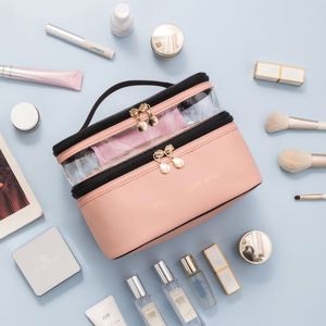 Custom Large Women Cosmetic Bags Organizer Beauty Case PU Leather Waterproof Zipper Make up Bag Travel Makeup Bag - Product Image 5