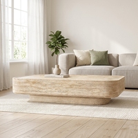 Table basse rectangulaire moderne en marbre naturel jaune crème, meubles de luxe pour salon