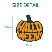 Patch citrouille en chenille orange personnalisé de 3,9 pouces avec lettrage Halloween pour chapeau ou casquette, thermocollant ou à coudre, dos en feutre, fournisseur d'usine OEM